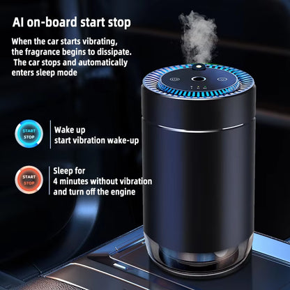 Transform Your Drive with the Smart Car Air Freshener - USB Rechargeable Fragrance Diffuser with Adjustable Intensity and Projector Light