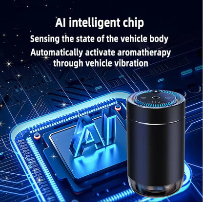 Transform Your Drive with the Smart Car Air Freshener - USB Rechargeable Fragrance Diffuser with Adjustable Intensity and Projector Light