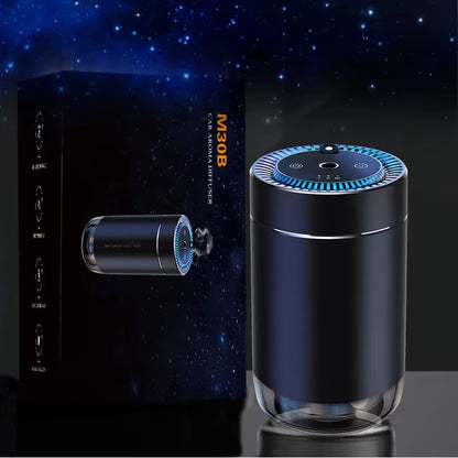 Transform Your Drive with the Smart Car Air Freshener - USB Rechargeable Fragrance Diffuser with Adjustable Intensity and Projector Light